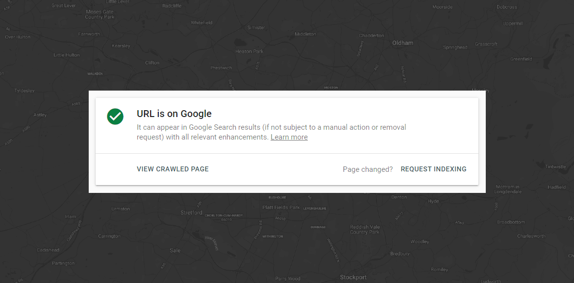 Google Search Console ‘Request Indexing’ Tool Returns