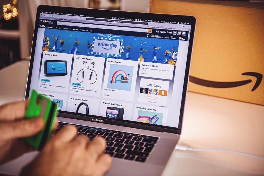 Customer using Amazon on a laptop